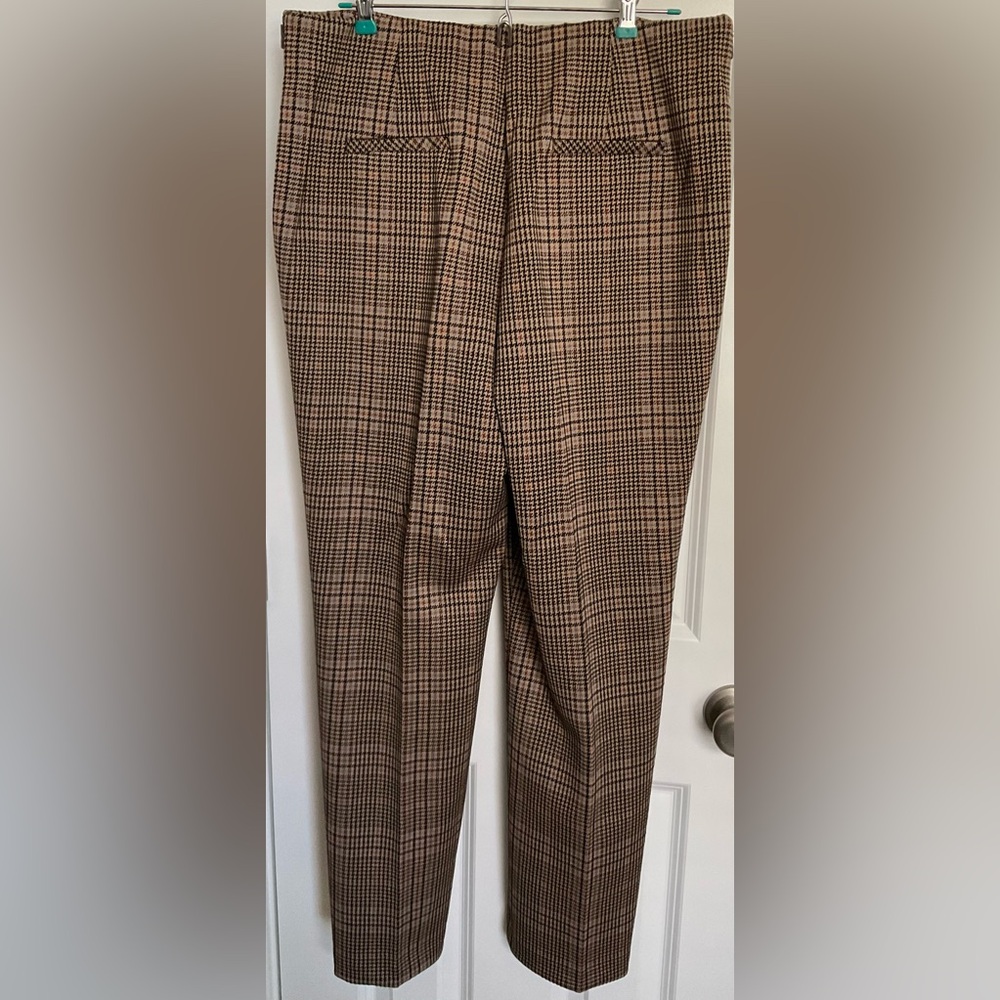 2 piece Brown Plaid Women's Suit Jacket and Slacks - Picture 6 of 7